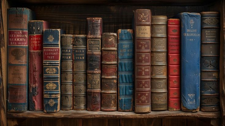 Author publishing desk with finished books