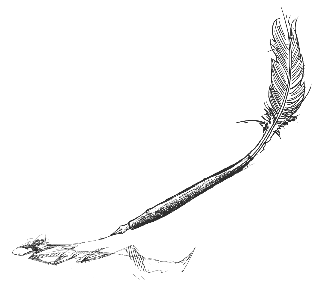 Ink and quill illustration